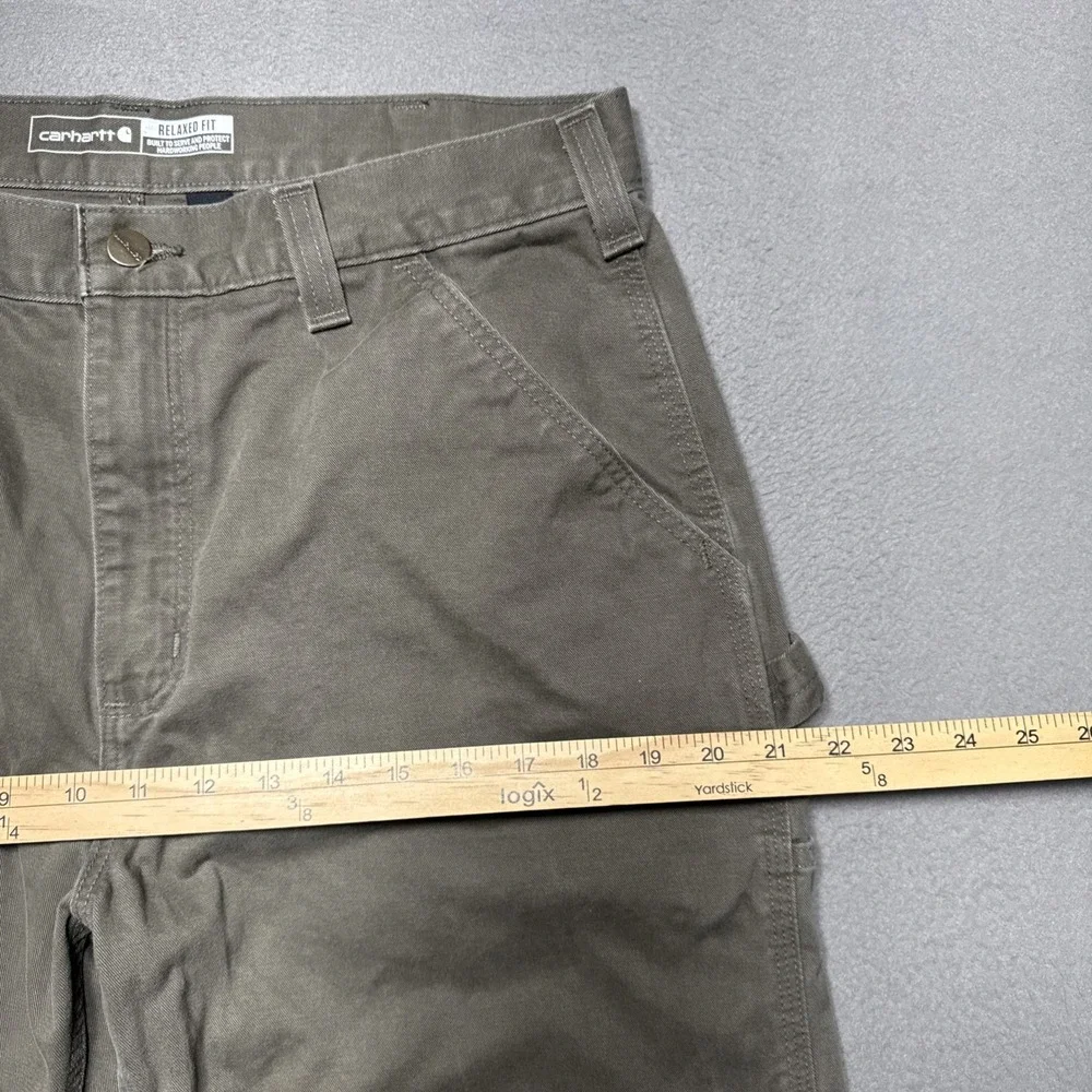 Carhartt Carpenter Relaxed Twill Utility Work Pants Mens‎ Sz 34x34 (32x33) Olive